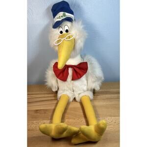 VINTAGE VLASIC PICKLES STORK PLUSH STUFFED ANIMAL PROMO ADVERTISING DOLL TOY 25"